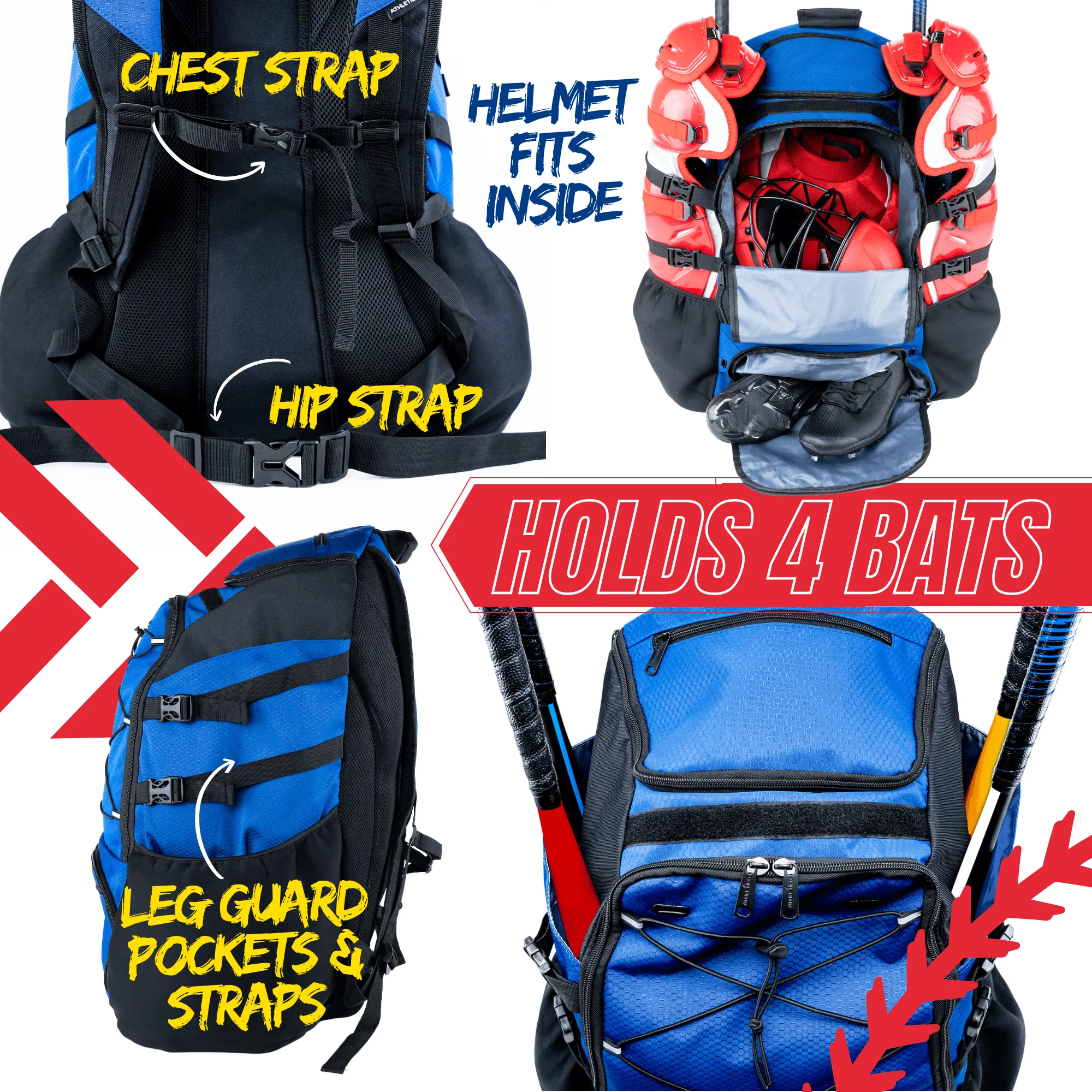 Athletico Dominator Baseball Catcher Backpack - Image 6