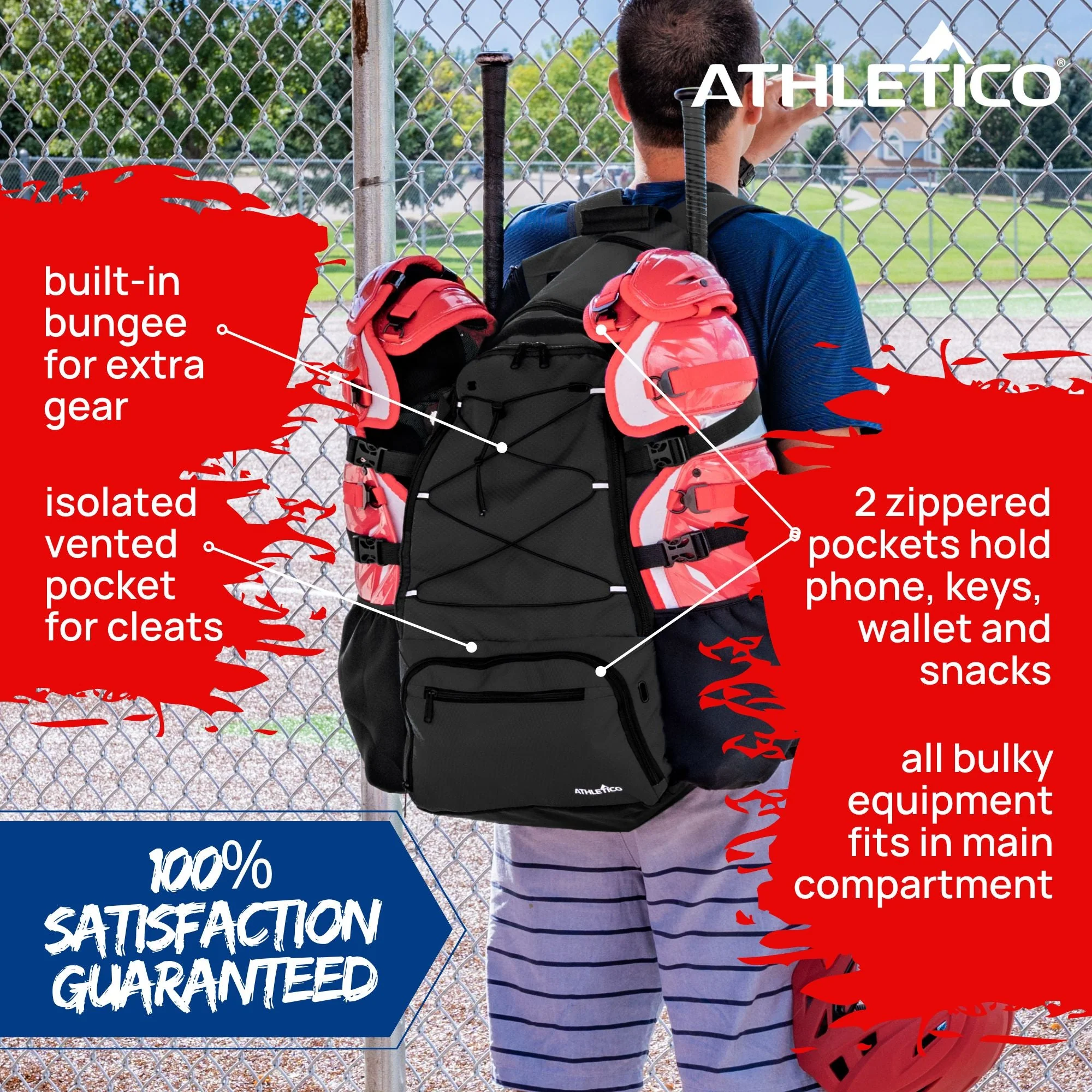 Athletico Dominator Baseball Catcher Backpack - Image 7